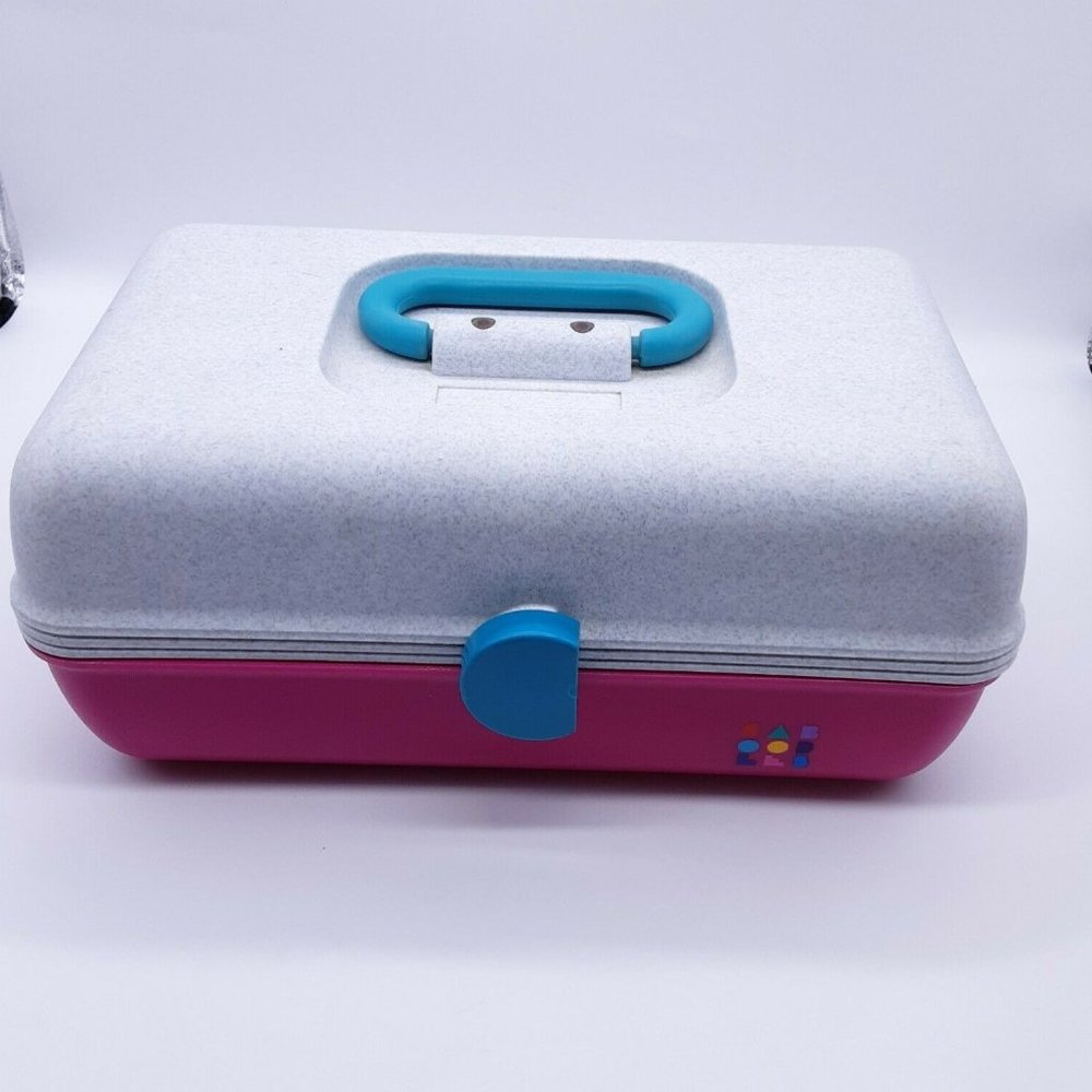 Caboodles Rare Pink White On The Go Girl Classic Cosmetic Makeup Travel Case
